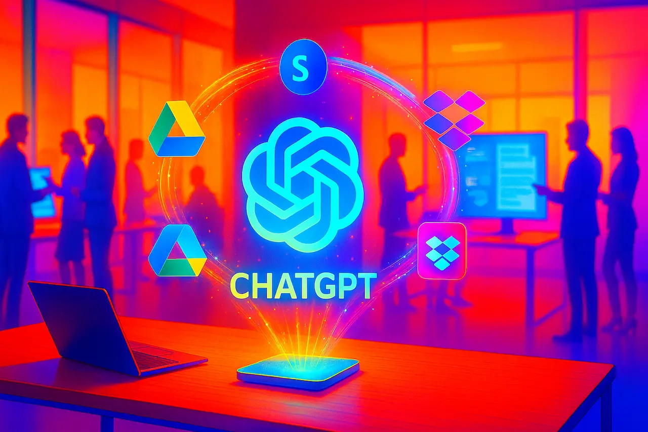 ChatGPT nouvelles fonctionnalités entreprise avec intégration cloud Google Drive SharePoint et intelligence artificielle pour la productivité