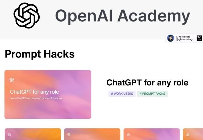 Capture d’écran des Prompt Packs d’OpenAI