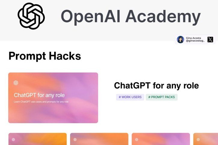 Capture d’écran des Prompt Packs d’OpenAI