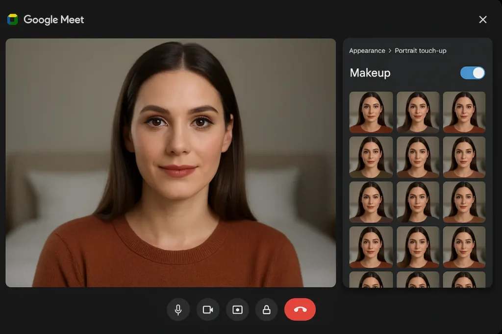 google meet maquillage ia