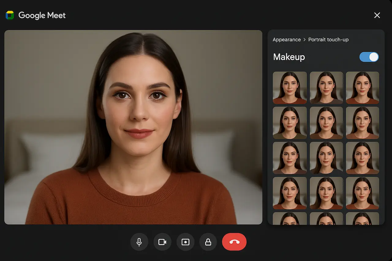 Google Meet intègre un filtre maquillage IA pour vos réunions