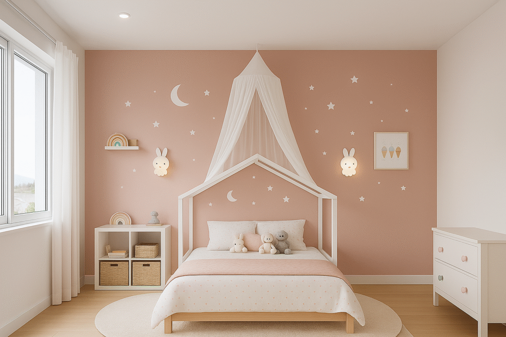 Photo montrant l'intérieur d'une chambre d'une jeune fille