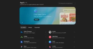 Image d'une page web avec différentes applications de l'App Store de ChatGPT qui s'affichent